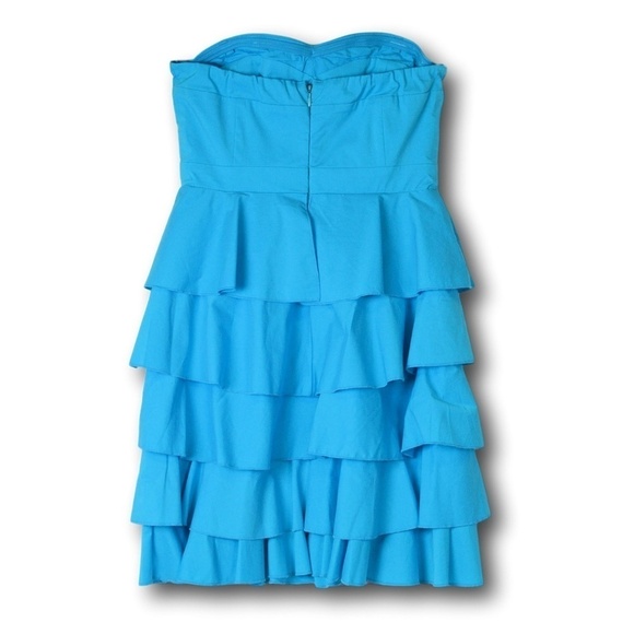 Strapless Turquoise Blue Tier-Ruffle NY&C Dress - Picture 2 of 2